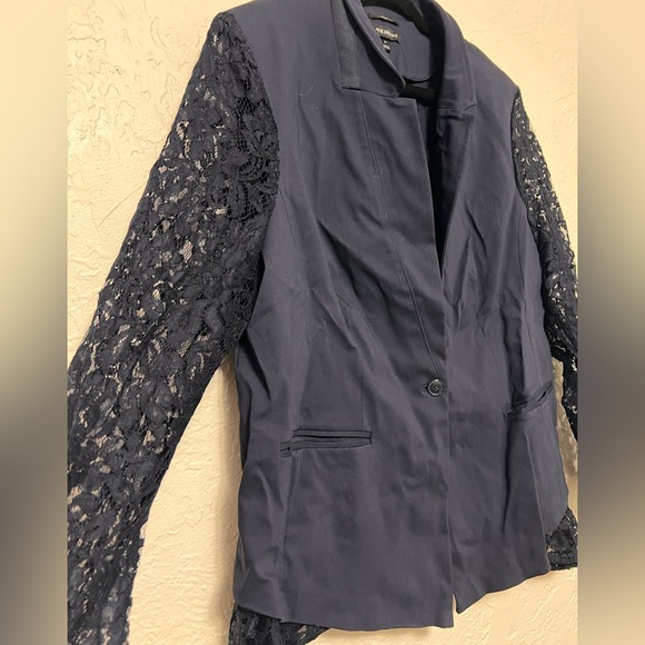 Lane Bryant Lace Detail Blue Blazer EUC Size 22 - Picture 2 of 7